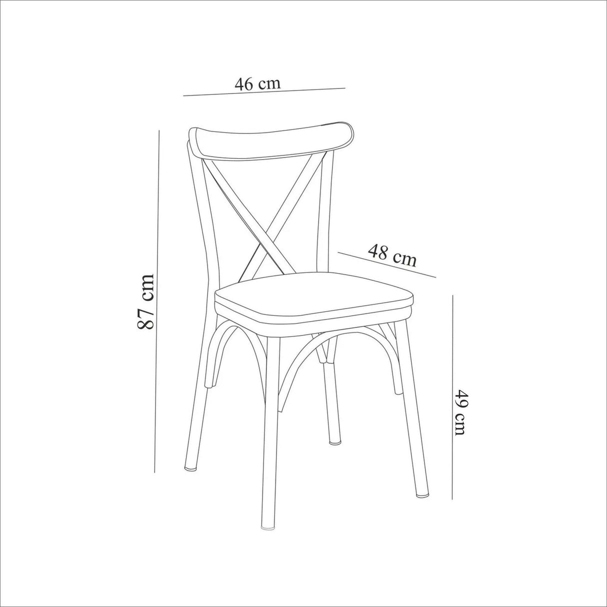 Set masă și scaune (5 bucăți) OLİVER SBT WHİTE KARİNA-Table & Chairs Set  1, Alb, 77x75x120 cm