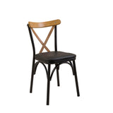 Set masă și scaune (5 bucăți) OLİVER SBT WHİTE KARİNA-Table & Chairs Set  3, Negru, 77x75x120 cm