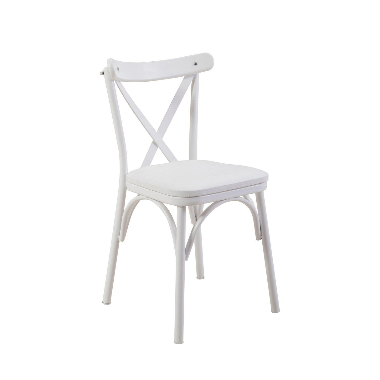 Set masă și scaune (6 bucăți) OLİVER SBT.WHİTE-KARİNA-WHİTE Table & Chairs Set  1, Alb, 77x75x120 cm