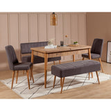 Set masă și scaune extensibile (5 bucăți) Vina 0701 - 4 -
Anthracite,
Atlantic Extendable Dining Table & Chairs Set  1, Stejar, 77x75x120 cm