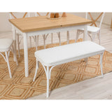 Set masă și scaune extensibile (6 bucăți) OLİVER AÇL.BAROK Extendable Dining Table & Chairs Set  2, Alb, 77x75x120 cm
