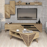 Set Mobila Sufragerie Beril - Oak, Crem, 180x40x37 cm