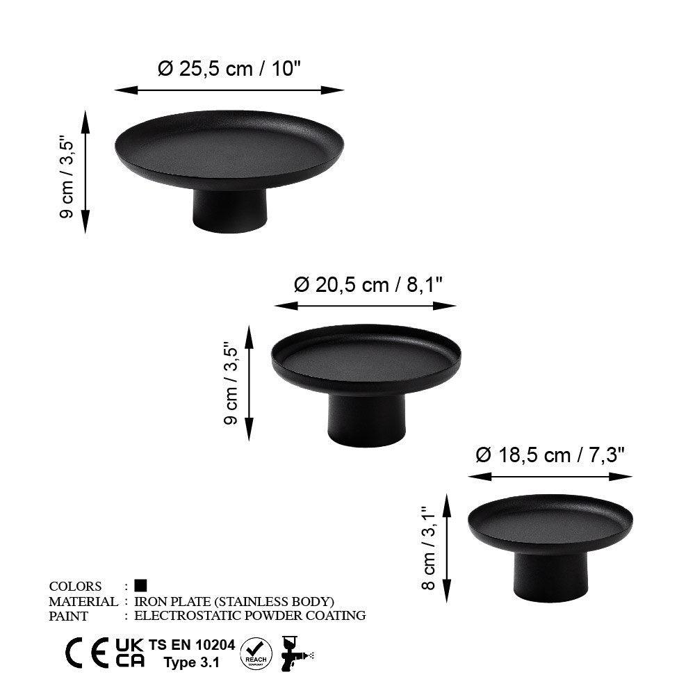 Suport metalic decorativ Nisiros, Negru, 18.5x8.5 cm