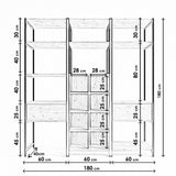 Suport Umerase cu rafturi Trend Rafaelo L603, Crem, 40x180x180 cm