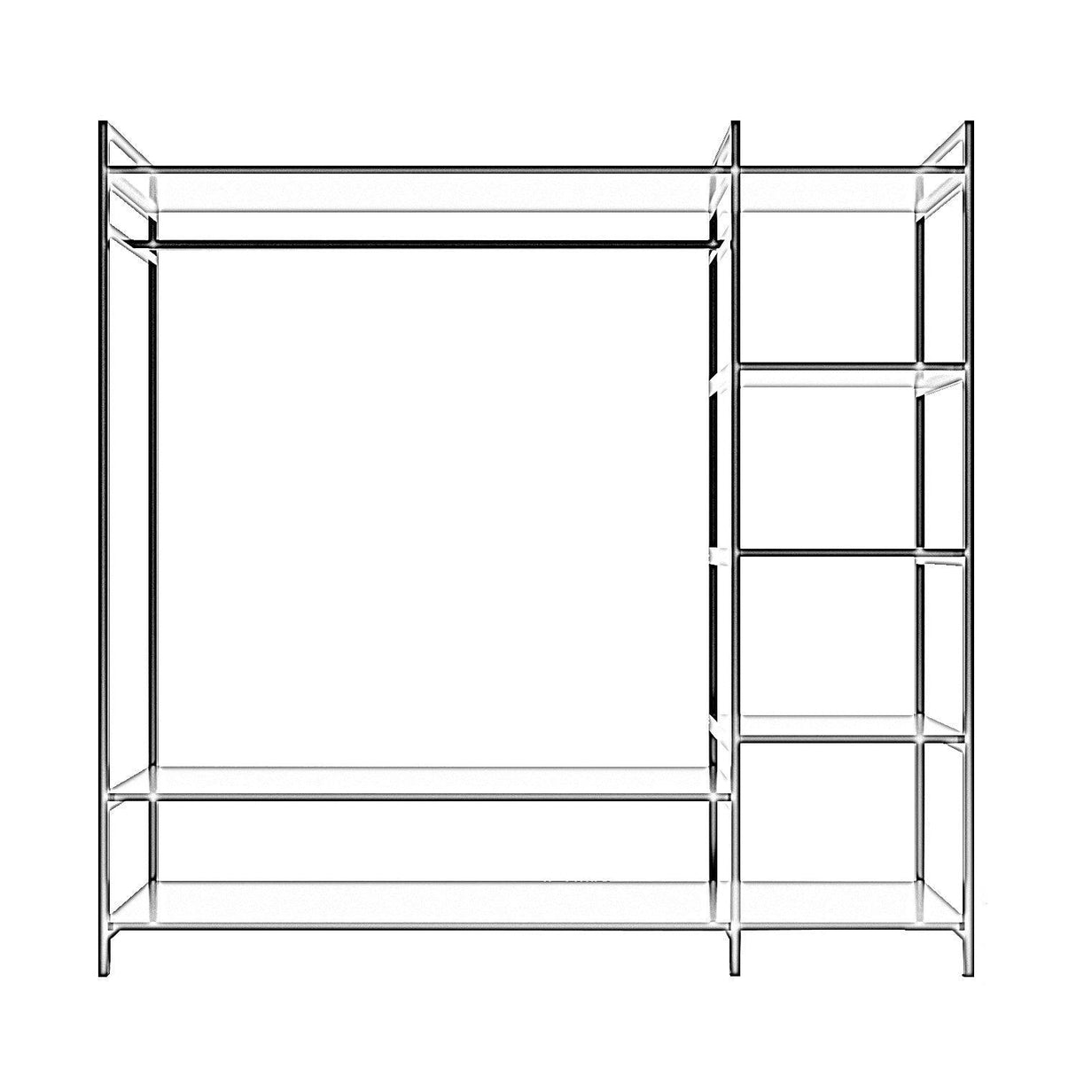 Suport Umerase cu rafturi Trend Saga L615, Alb, 40x180x180 cm