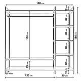 Suport Umerase cu rafturi Trend Saga L615, Alb, 40x180x180 cm