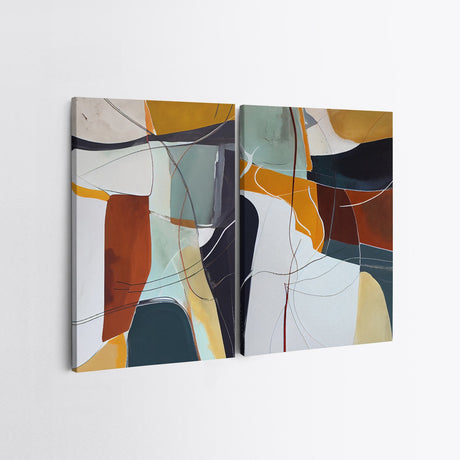 Tablou Canvas (2 bucăți) 2KNV4354, Multicolor, 110x70 cm