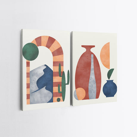 Tablou Canvas (2 bucăți) Artistic 6, Multicolor, 150x100 cm