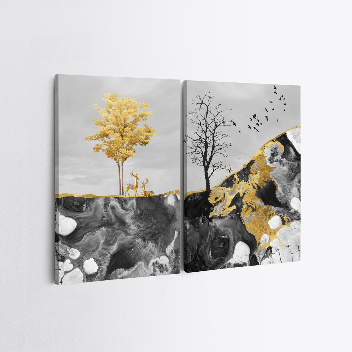 Tablou Canvas (2 bucăți) Modern 9, Multicolor, 110x70 cm