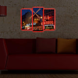 Tablou Canvas cu Led Moulin Rouge, Multicolor, 66 x 45 cm