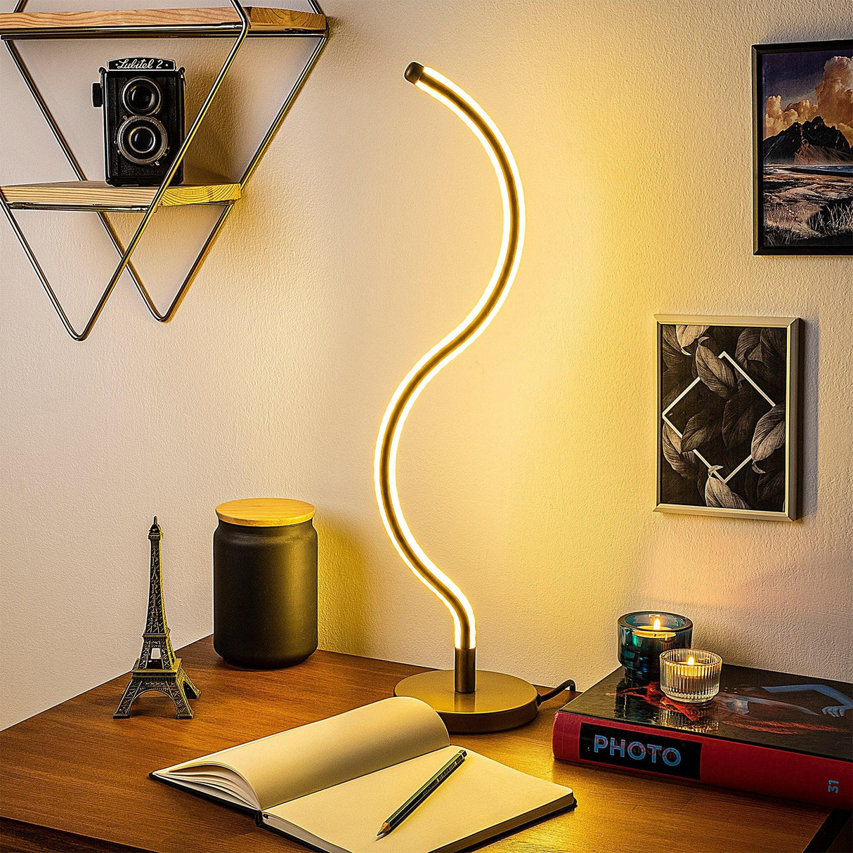 Veioză Snake Table Lamp 13277, Auriu