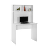 Birou Adore White cu biblioteca, Alb,  90x148x52 cm