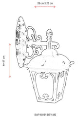 Aplica De Perete De Exterior Miller, Negru, 47X20X28 Cm