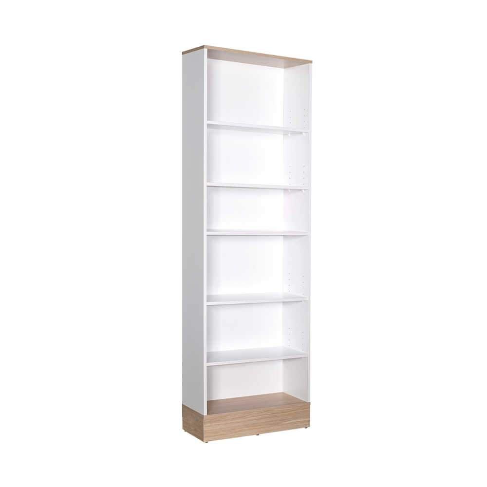 Biblioteca Adore Base, 6 rafturi, Crem / Alb, 60x197x26 cm