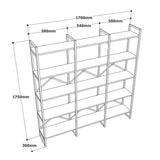 Biblioteca Cello rafturile XL cadru metal, Crem, 170 x 175 x 30 cm