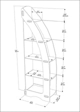 Biblioteca Colt Asro cu 5 Rafturi, Stejar, 58 X 180 X 32 Cm