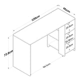 Birou Esmer cu Rafturi, Nuc, 120 X 74 X 45 Cm