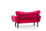 Canapea extensibila cu 2 Locuri Lisbon, Fuchsia, 140 x 80 x 65 cm