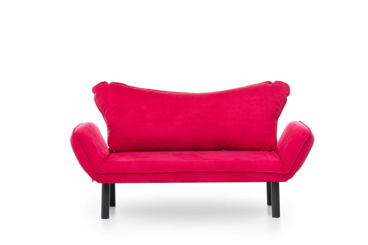 Canapea extensibila cu 2 Locuri Lisbon, Fuchsia, 140 x 80 x 65 cm