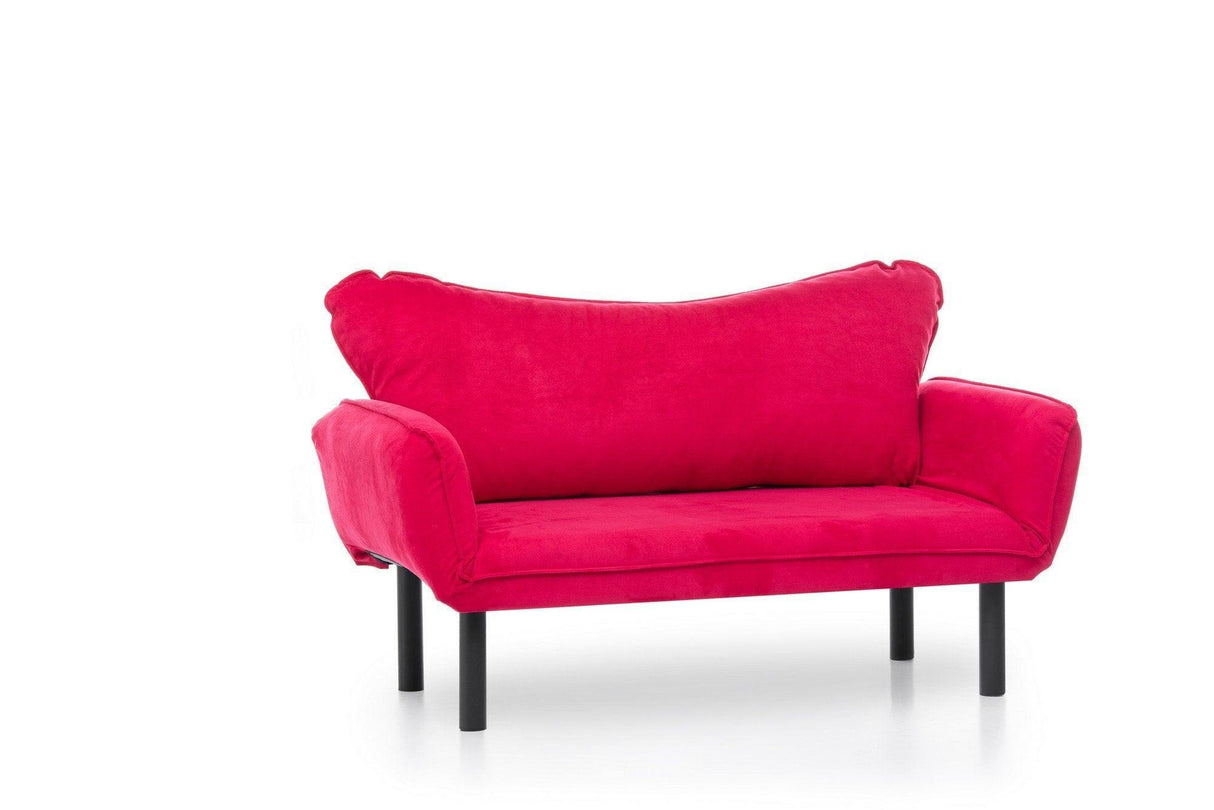 Canapea extensibila cu 2 Locuri Lisbon, Fuchsia, 140 x 80 x 65 cm