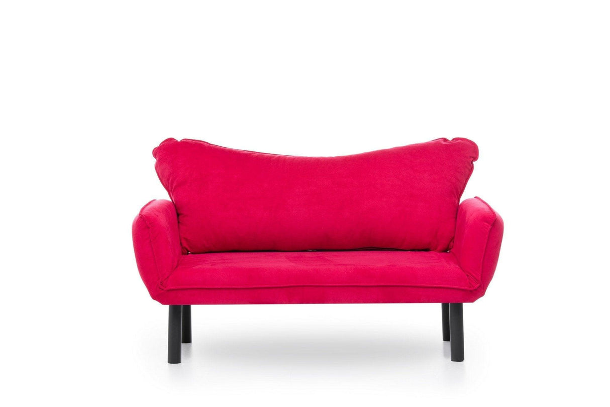 Canapea extensibila cu 2 Locuri Lisbon, Fuchsia, 140 x 80 x 65 cm