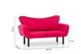 Canapea extensibila cu 2 Locuri Lisbon, Fuchsia, 140 x 80 x 65 cm