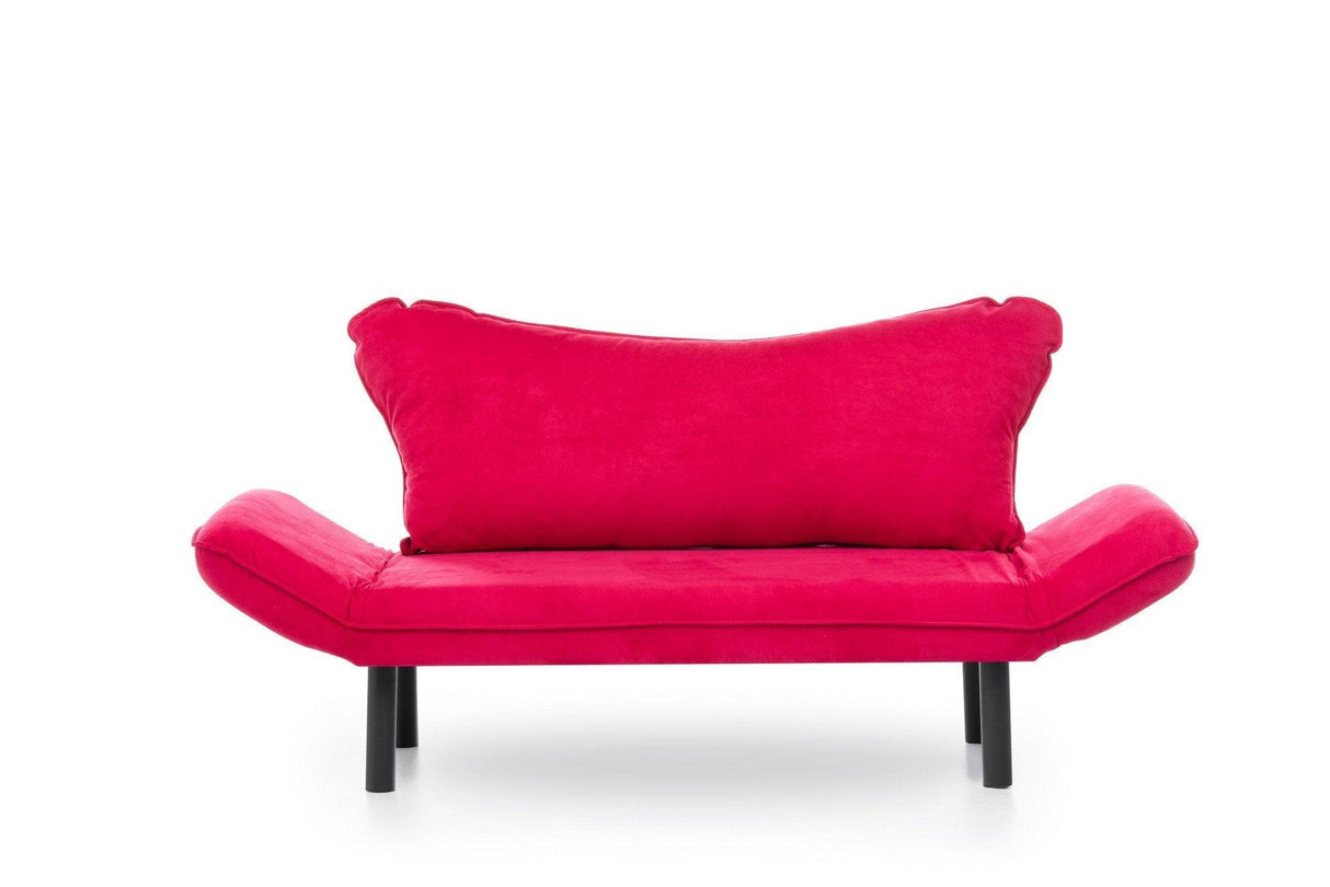 Canapea extensibila cu 2 Locuri Lisbon, Fuchsia, 140 x 80 x 65 cm