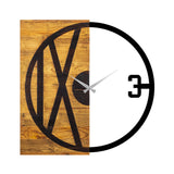 Ceas de perete decorativ din lemn Wooden Clock 24, Nuc, 3x58x58 cm