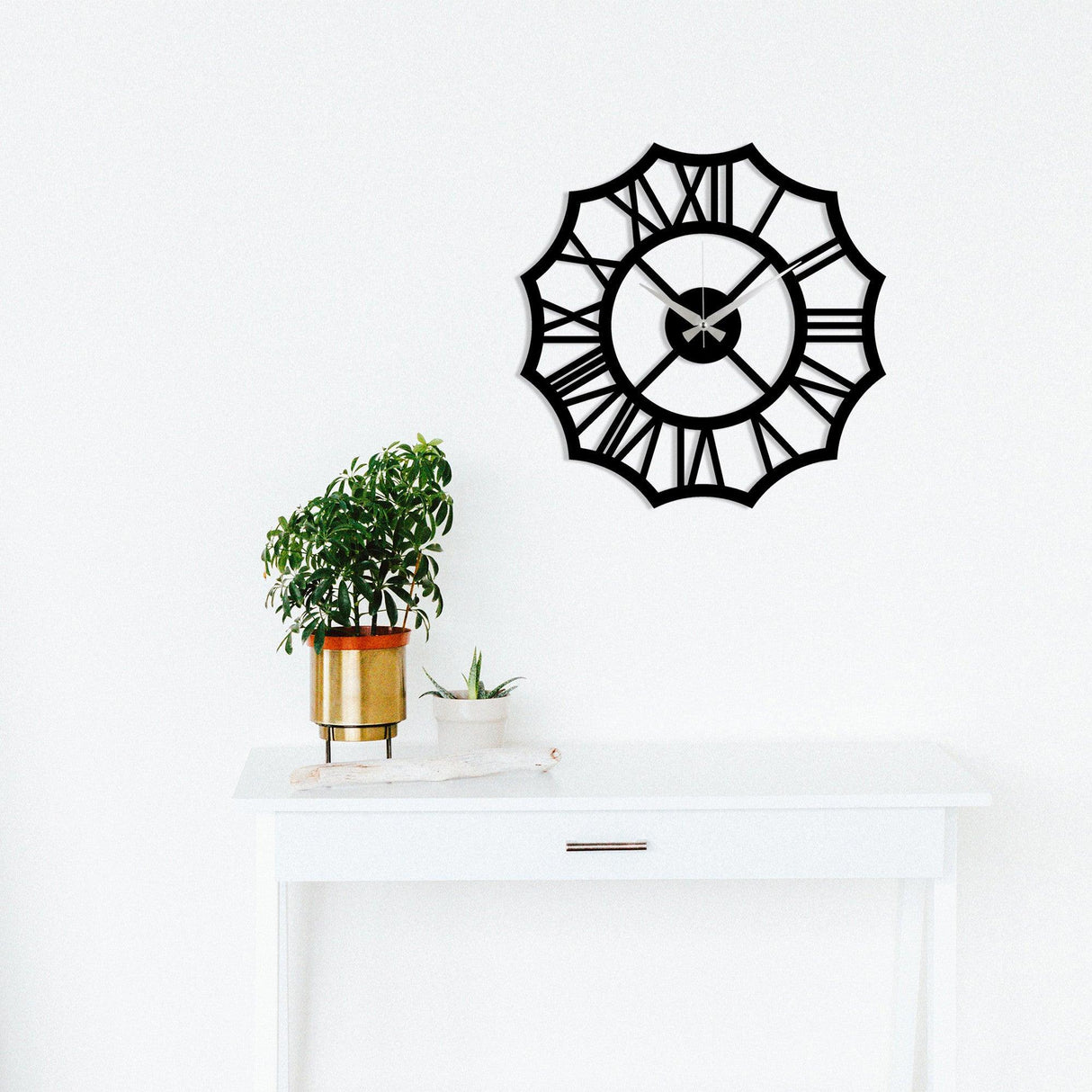 Ceas de perete Metal Wall Clock 23 - Black, Negru, 48x1x48 cm