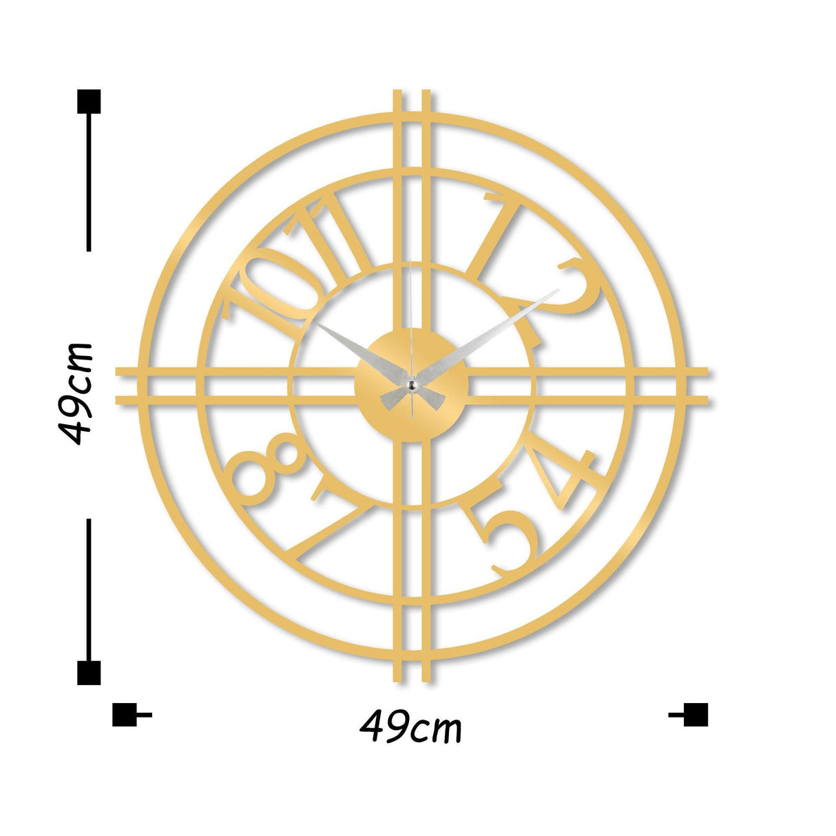 Ceas de perete Metal Wall Clock 33 - Gold, Aur, 48x1x48 cm