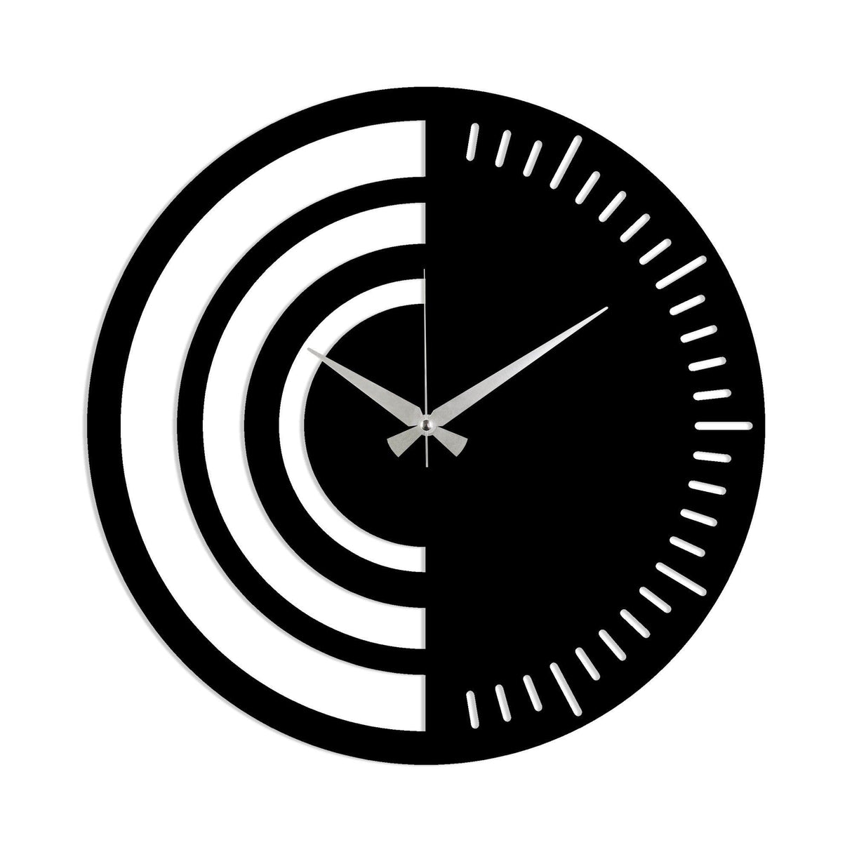 Ceas de perete Metal Wall Clock 8 - Black, Negru, 48x1x48 cm