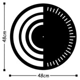 Ceas de perete Metal Wall Clock 8 - Black, Negru, 48x1x48 cm