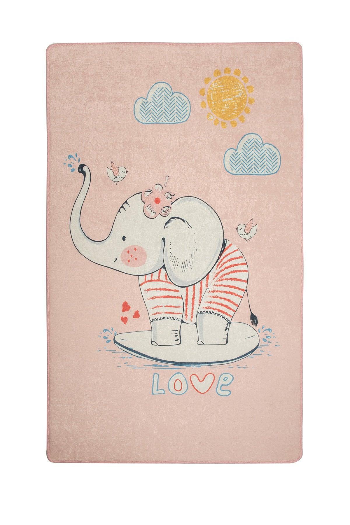 Covor de Copii  Lovely Elefant, Roz, 100x160 cm