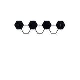 Cuier de hol metalic Hexagon, Negru, 16x1x60 cm