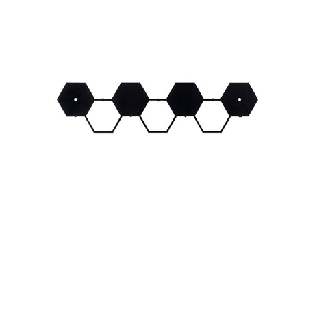 Cuier de hol metalic Hexagon, Negru, 16x1x60 cm