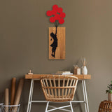 Decoratiune de perete lemn Banksy - 17, Nuc, 62x3x70 cm