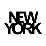 Decoratiune de perete Metal New York, Negru, 36x1x60 cm