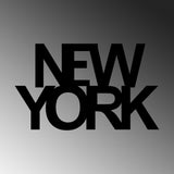 Decoratiune de perete Metal New York, Negru, 36x1x60 cm