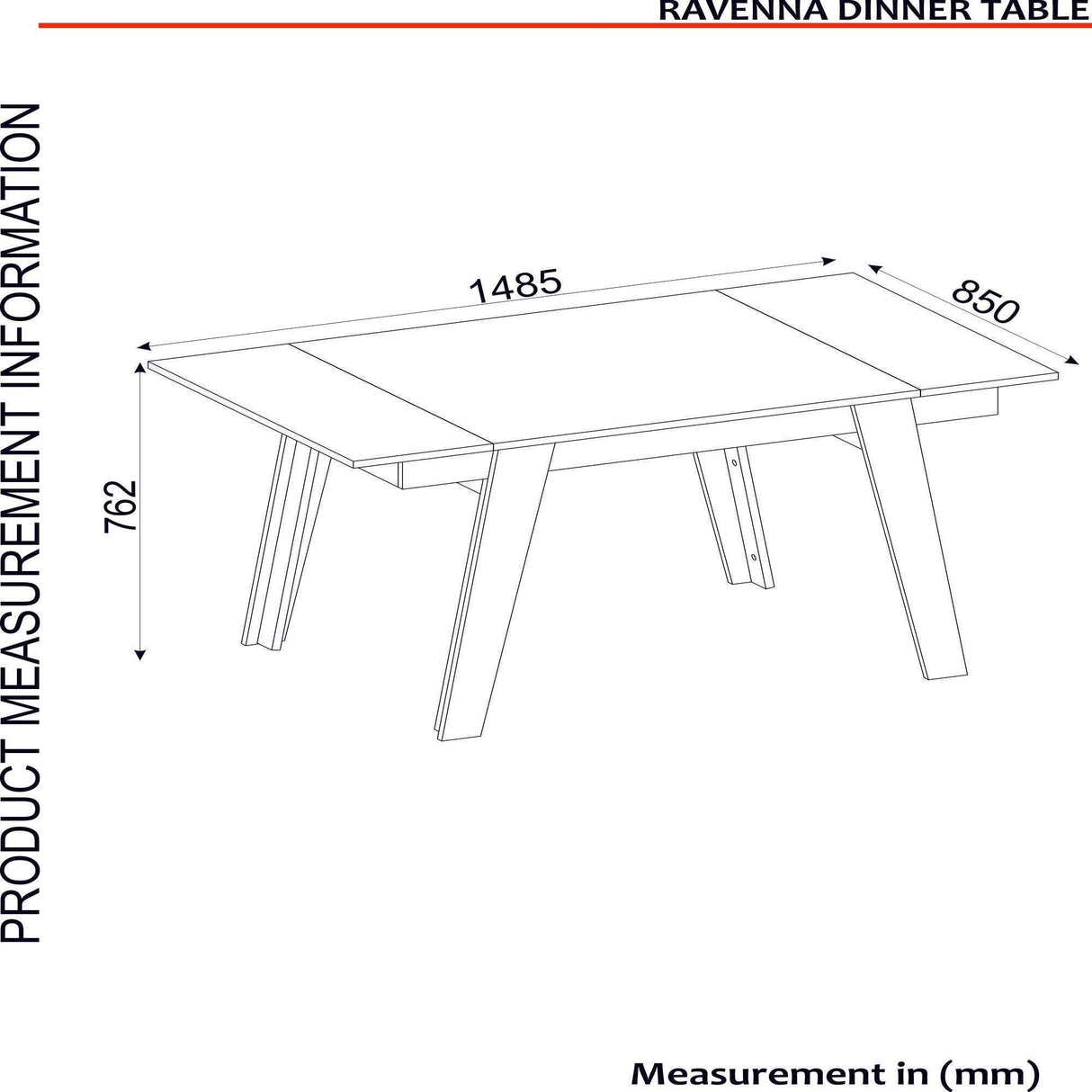 Masa Bucatarie Ravenna, alb, 145x76x85 cm