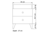 Noptiera Lux Cash cu 2 Sertare, Alb, 45 X 56 X 37 Cm