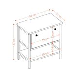 Noptiera Valery cu Raft si Sertar, 55 X 57 X 31 Cm