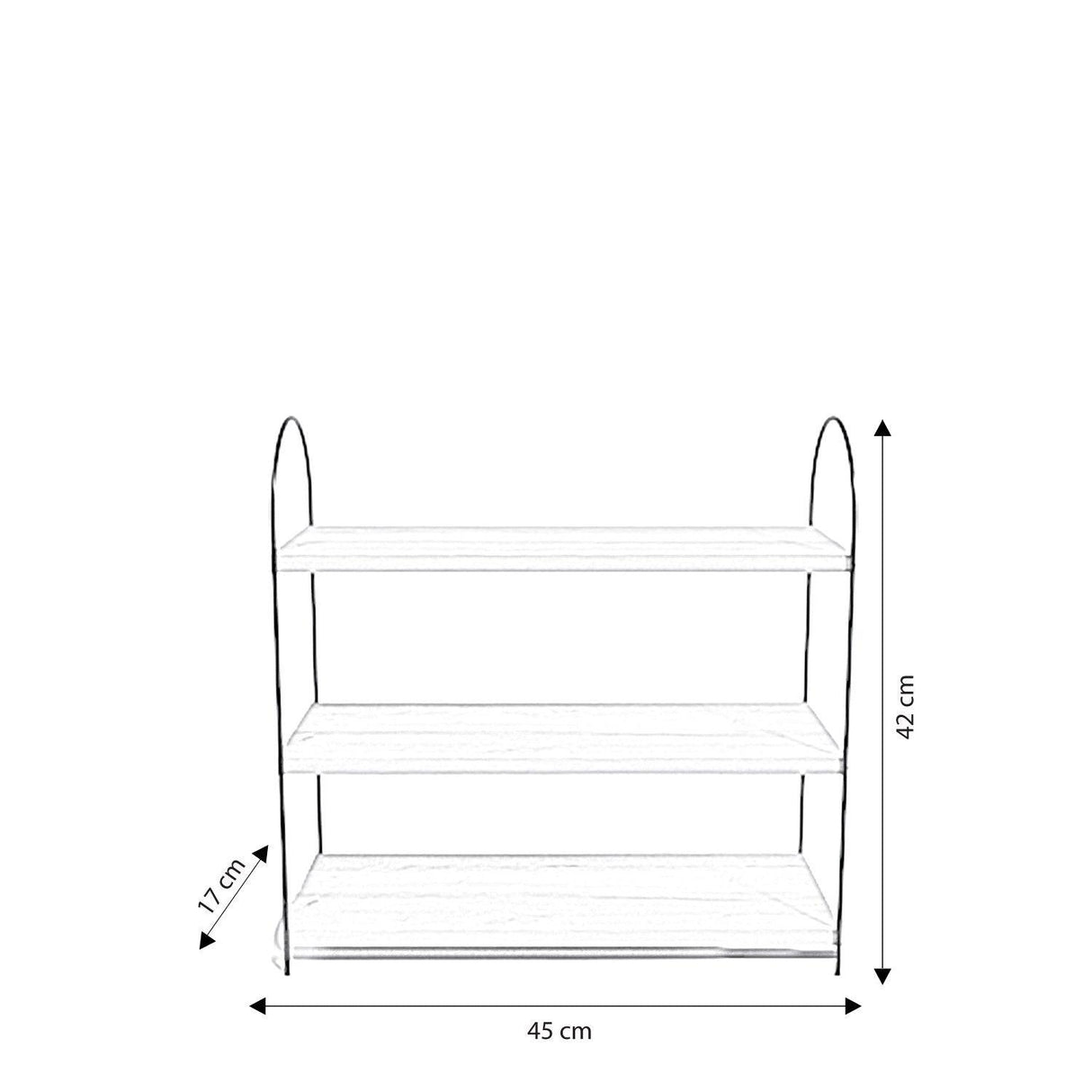 Raft De Bucatarie Hamm cu 3 Rafturi, Stejar, 45 X 42 X 17 Cm