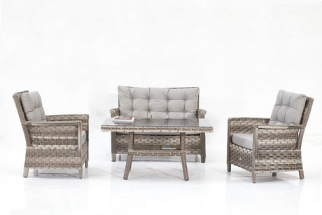 Set de lounge de grădină Manila 708 - Grey, Gri, 120x65x65 cm