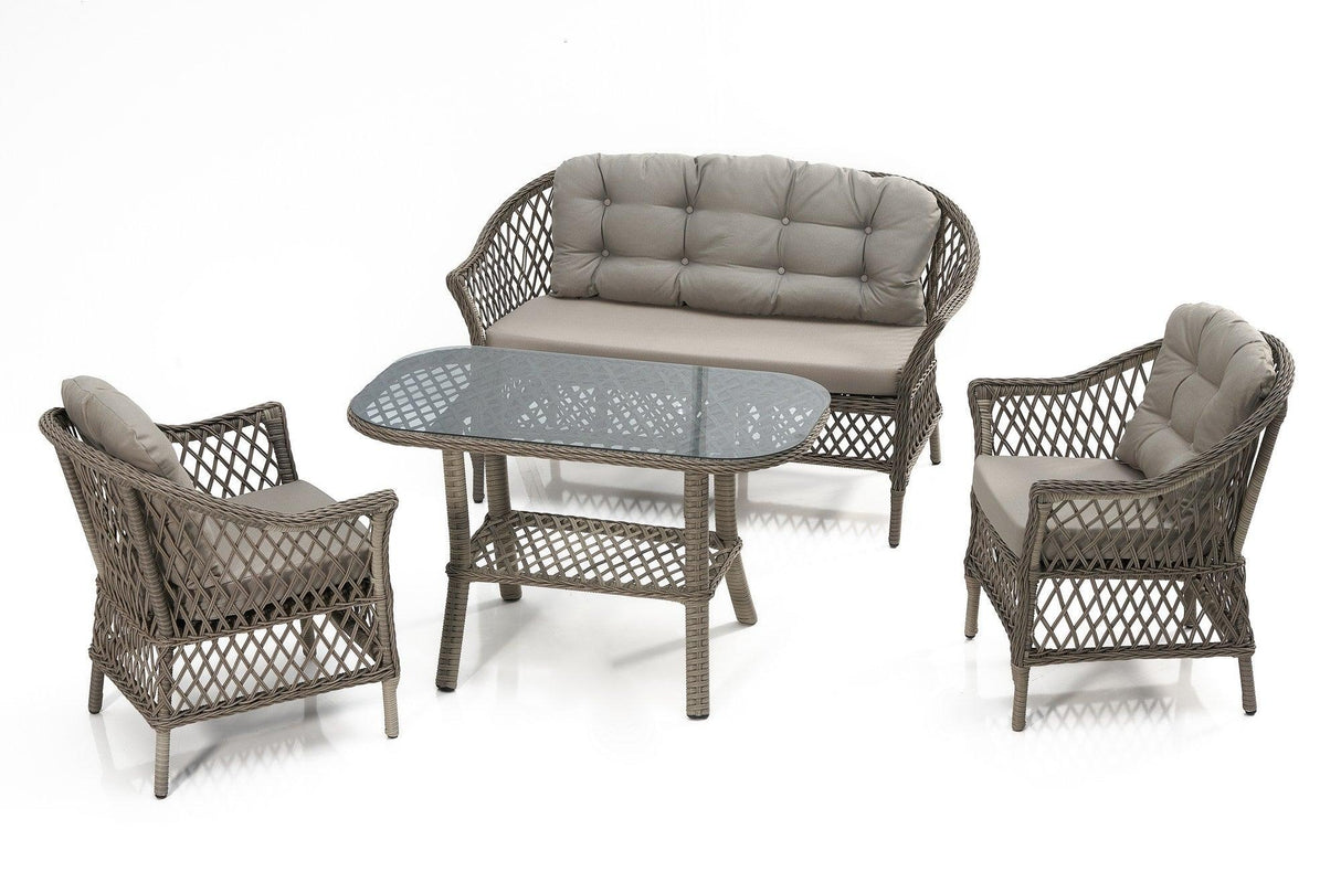 Set de lounge de grădină Sais, Gri, 138x85x70 cm