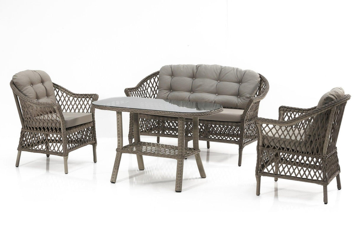 Set de lounge de grădină Sais, Gri, 138x85x70 cm