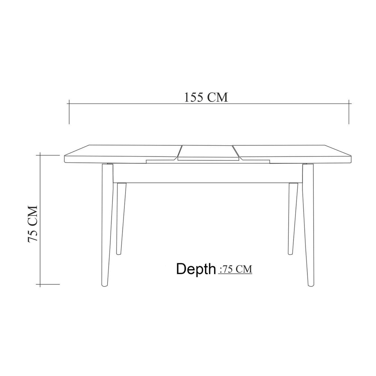 Set Masa Bucatarie și scaune (4 bucăți) Santiago 1070, Crem, 120x75x75 cm