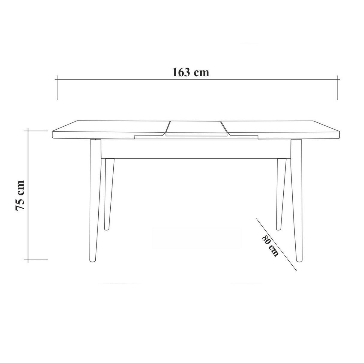 Set Masa Bucatarie și scaune (5 bucăți) Vina 1048, Stejar, 129x75x80 cm