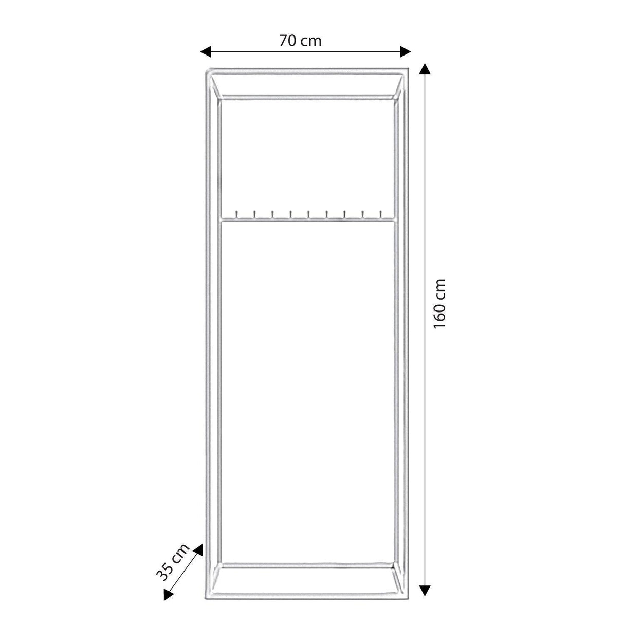 Cuier Verona Auriu, 80X160X40 Cm