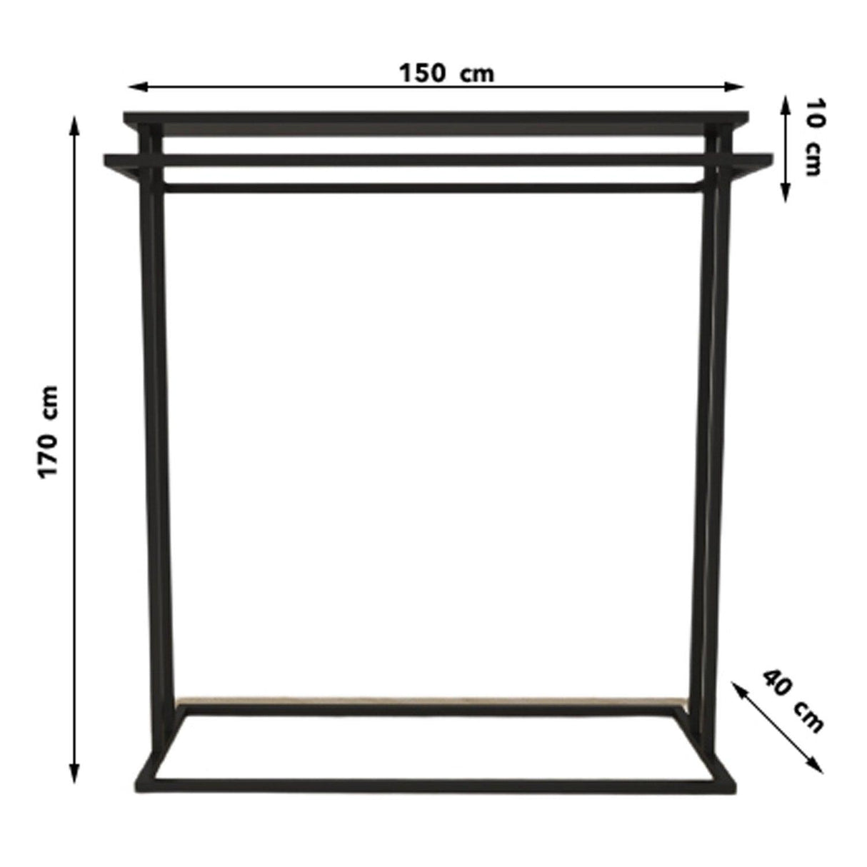 Suport/Stander Umerase Effenberg cu Raft si 2 Umerase, Crem, 100 X 170 X 40 Cm